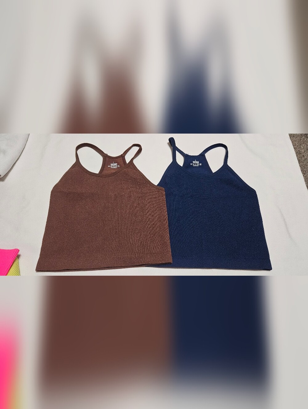 Women’s Ribbed Tank Top - Brown and Navy